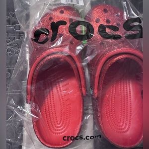 - NEVER WORN Glitter Red Crocs size 6
